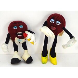 Vintage Set of‎ 2 California Raisins Plush Toys 1988